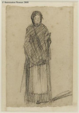 Репродукция картины "стоящая женщина" художника "сёра жорж"