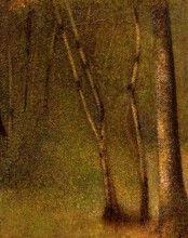 Репродукция картины "лес в понтобере" художника "сёра жорж"
