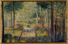 Репродукция картины "дорога в лесу, барбизон" художника "сёра жорж"