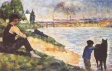 Картина "мальчик с лошадью" художника "сёра жорж"