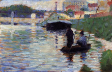 Копия картины "мост - вид на сену" художника "сёра жорж"