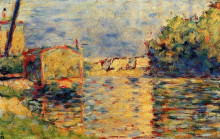 Копия картины "берег реки" художника "сёра жорж"