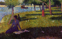 Копия картины "сидящая и стоящая женщины" художника "сёра жорж"