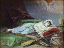 Репродукция картины "reclining odalisque" художника "аман теодор"