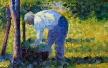 Копия картины "садовник" художника "сёра жорж"