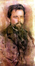 Репродукция картины "портрет а.п.чехова" художника "серов валентин"