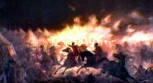 Репродукция картины "the battle with torches" художника "аман теодор"