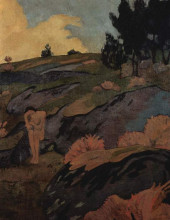 Репродукция картины "melancholia, or breton eve" художника "серюзье поль"