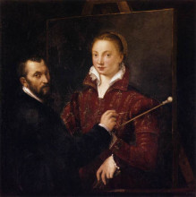 Копия картины "bernardino campi painting sofonisba anguissola" художника "ангиссола софонисба"