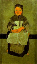 Картина "little breton girl seated (portrait of marie francisaille)" художника "серюзье поль"