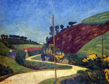 Копия картины "the stagecoach road in the country with a cart" художника "серюзье поль"