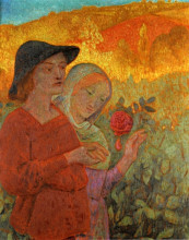 Репродукция картины "mognonne allons voir si la rose" художника "серюзье поль"