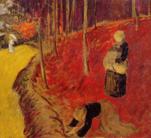 Картина "the fern harvesters in the boid d&#39;amour at pont aven" художника "серюзье поль"