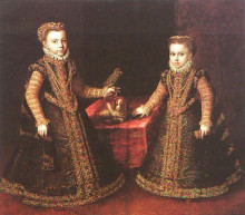 Картина "infantas isabella clara eugenia and catalina micaela" художника "ангиссола софонисба"