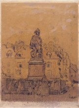 Копия картины "sketch for `the statue of duquesne, dieppe&#39;" художника "сикерт уолтер"