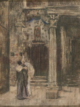 Картина "pierrot and woman embracing" художника "сикерт уолтер"