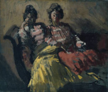 Репродукция картины "two women on a sofa" художника "сикерт уолтер"