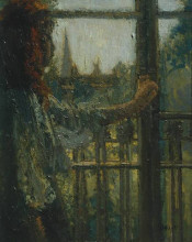 Репродукция картины "girl at a window, little rachel" художника "сикерт уолтер"