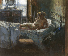 Репродукция картины "mornington crescent nude, contre-jour" художника "сикерт уолтер"