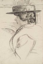 Копия картины "the straw hat" художника "сикерт уолтер"