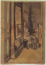 Репродукция картины "study for `the wardrobe&#39;" художника "сикерт уолтер"