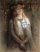 Репродукция картины "sarah bernhardt in teodora bizanţului" художника "симониди мишель"