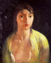 Репродукция картины "portrait of a woman" художника "симониди мишель"