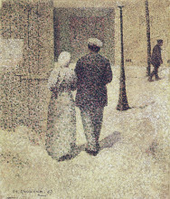 Репродукция картины "couple in the street" художника "ангран шарль"