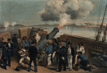 Репродукция картины "bombardment of bomarsund" художника "симпсон уильям"