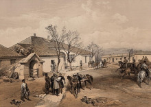 Картина "lord raglan&#39;s head quarters at khutor-karagatch" художника "симпсон уильям"