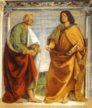 Репродукция картины "pair of apostles in dispute" художника "синьорелли лука"