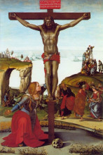 Репродукция картины "the crucifixion with st. mary magdalen" художника "синьорелли лука"