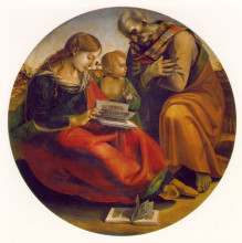 Репродукция картины "the holy family" художника "синьорелли лука"