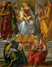 Картина "virgin enthroned with saints" художника "синьорелли лука"