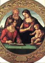 Репродукция картины "holy family with st. catherine" художника "синьорелли лука"