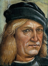 Картина "self-portrait (detail from the preaching and acts of the antichrist)" художника "синьорелли лука"