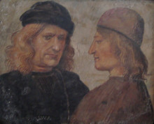 Картина "self-portrait of luca signorelli (left)" художника "синьорелли лука"