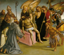 Картина "lamentation over the dead christ with angels and saints" художника "синьорелли лука"