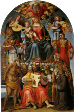 Репродукция картины "madonna and child with saints" художника "синьорелли лука"