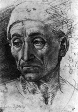 Копия картины "head of a poet wearing a cap" художника "синьорелли лука"