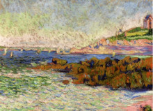 Копия картины "saint briac, the marker le cheval" художника "синьяк поль"