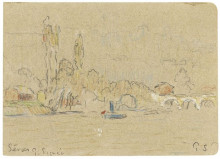 Картина "the seine near sevres" художника "синьяк поль"