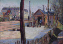 Копия картины "railway junction near bois colombes" художника "синьяк поль"
