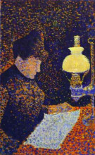 Картина "woman by a lamp" художника "синьяк поль"