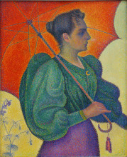 Копия картины "woman with a parasol" художника "синьяк поль"