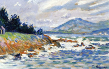Репродукция картины "saint tropez, gale from east" художника "синьяк поль"