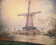 Копия картины "dutch mill at edam" художника "синьяк поль"