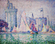 Картина "the port of la rochelle" художника "синьяк поль"