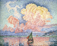 Копия картины "antibes, the pink cloud" художника "синьяк поль"