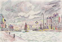 Репродукция картины "le havre with rain clouds" художника "синьяк поль"